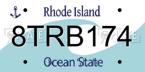 8TRB174 Rhode Island License Plate