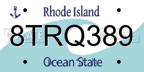 8TRQ389 Rhode Island License Plate