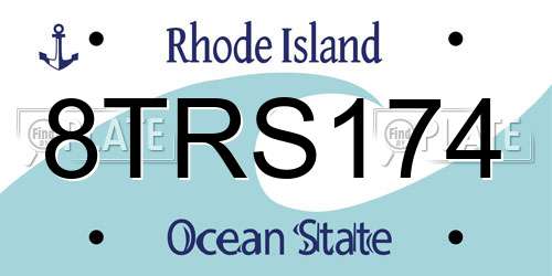 8TRS174 Rhode Island License Plate