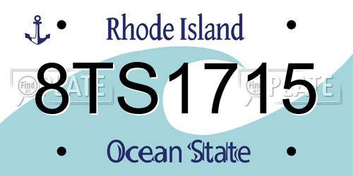 8TS1715 Rhode Island License Plate
