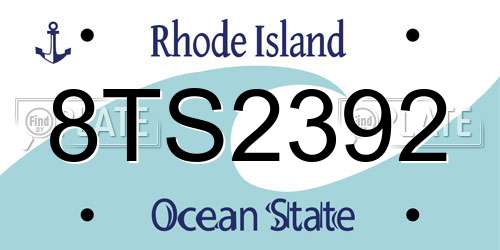 8TS2392 Rhode Island License Plate