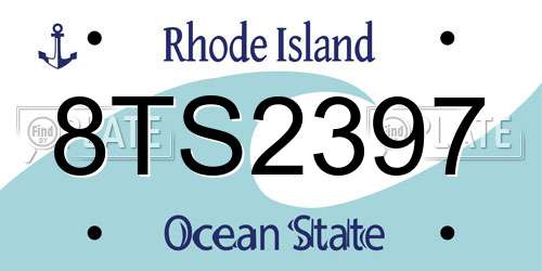 8TS2397 Rhode Island License Plate