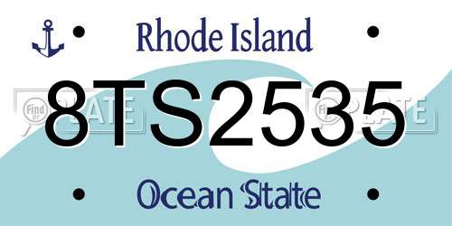 8TS2535 Rhode Island License Plate