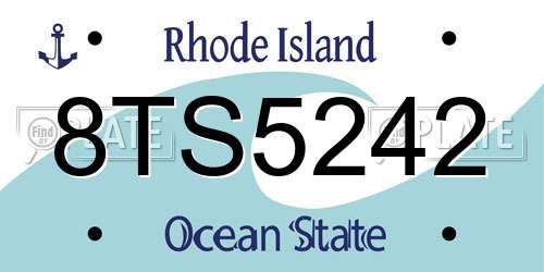 8TS5242 Rhode Island License Plate