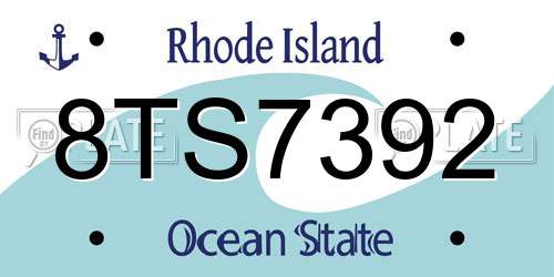 8TS7392 Rhode Island License Plate