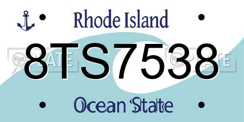 8TS7538 Rhode Island License Plate