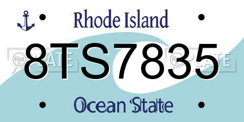 8TS7835 Rhode Island License Plate