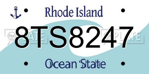8TS8247 Rhode Island License Plate