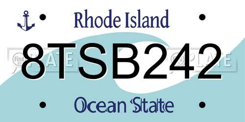 8TSB242 Rhode Island License Plate