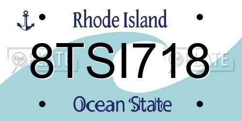 8TSI718 Rhode Island License Plate