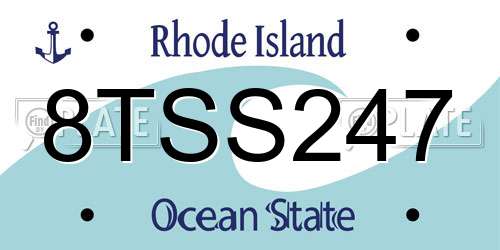 8TSS247 Rhode Island License Plate