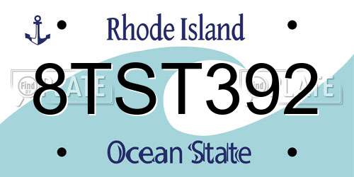 8TST392 Rhode Island License Plate