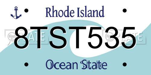 8TST535 Rhode Island License Plate