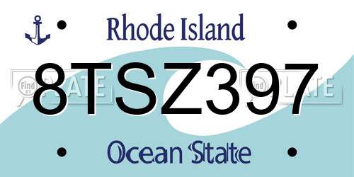 8TSZ397 Rhode Island License Plate