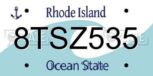 8TSZ535 Rhode Island License Plate