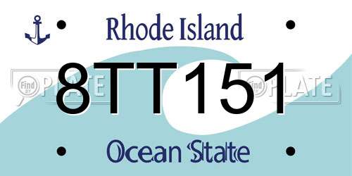 8TT151 Rhode Island License Plate