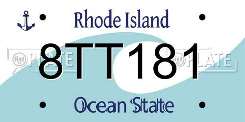 8TT181 Rhode Island License Plate