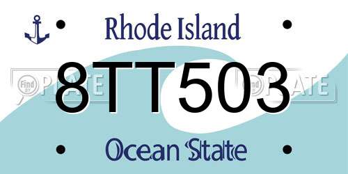 8TT503 Rhode Island License Plate