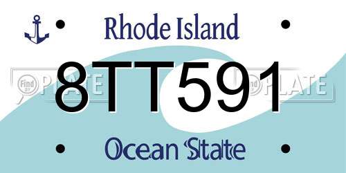 8TT591 Rhode Island License Plate