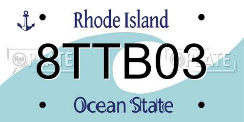 8TTB03 Rhode Island License Plate