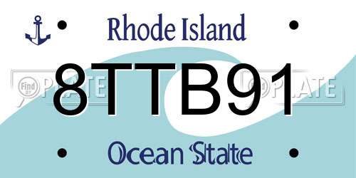 8TTB91 Rhode Island License Plate