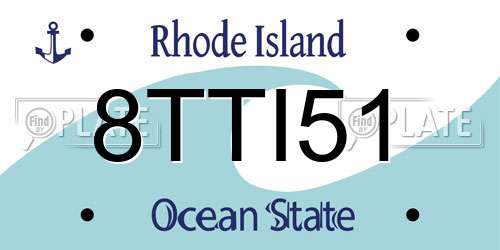 8TTI51 Rhode Island License Plate