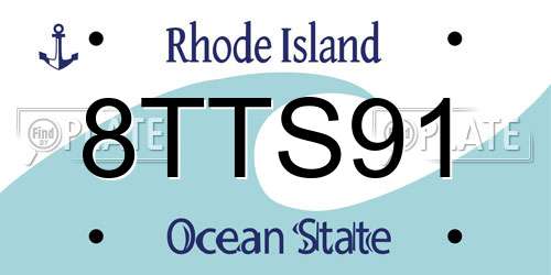 8TTS91 Rhode Island License Plate
