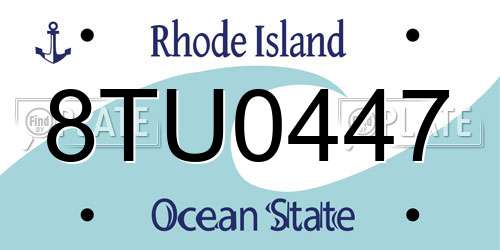8TU0447 Rhode Island License Plate