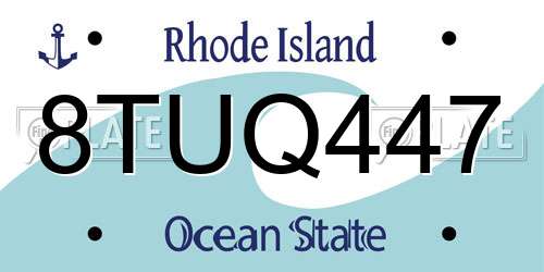 8TUQ447 Rhode Island License Plate