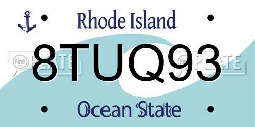 8TUQ93 Rhode Island License Plate