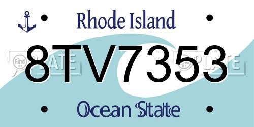 8TV7353 Rhode Island License Plate