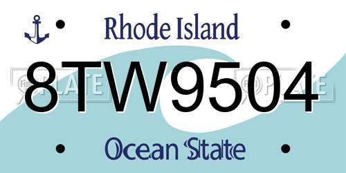 8TW9504 Rhode Island License Plate