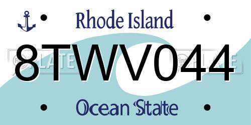 8TWV044 Rhode Island License Plate