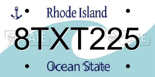8TXT225 Rhode Island License Plate