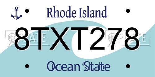 8TXT278 Rhode Island License Plate