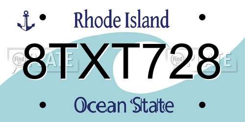 8TXT728 Rhode Island License Plate
