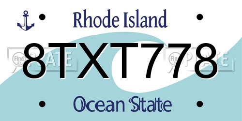 8TXT778 Rhode Island License Plate