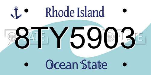 8TY5903 Rhode Island License Plate