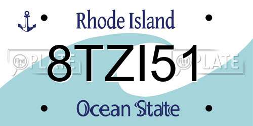 8TZI51 Rhode Island License Plate
