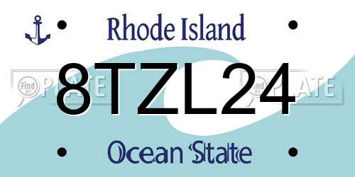 8TZL24 Rhode Island License Plate