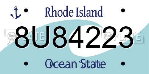 8U84223 Rhode Island License Plate