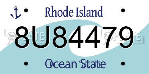 8U84479 Rhode Island License Plate