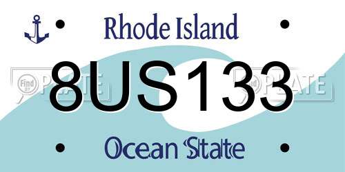 8US133 Rhode Island License Plate