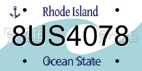 8US4078 Rhode Island License Plate