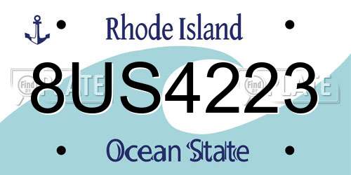 8US4223 Rhode Island License Plate
