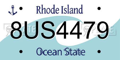 8US4479 Rhode Island License Plate