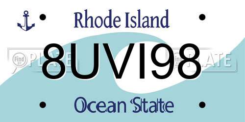 8UVI98 Rhode Island License Plate