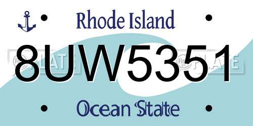 8UW5351 Rhode Island License Plate