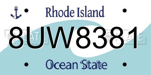8UW8381 Rhode Island License Plate