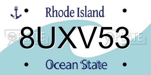 8UXV53 Rhode Island License Plate